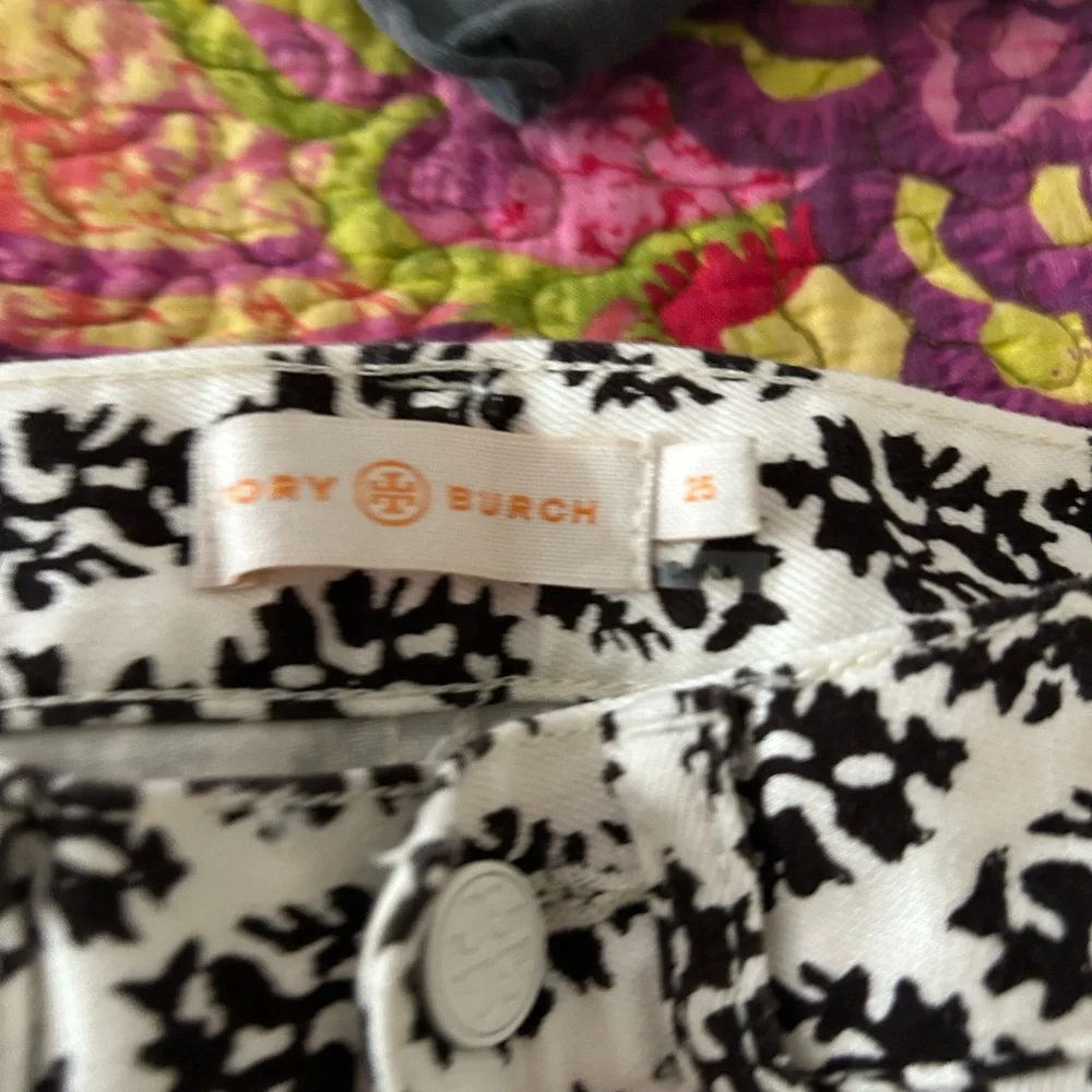 Tory Burch Brown and White Patterned Pants - Picture 2 of 2